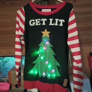 Festive Kids Christmas Sweater - Red and Black